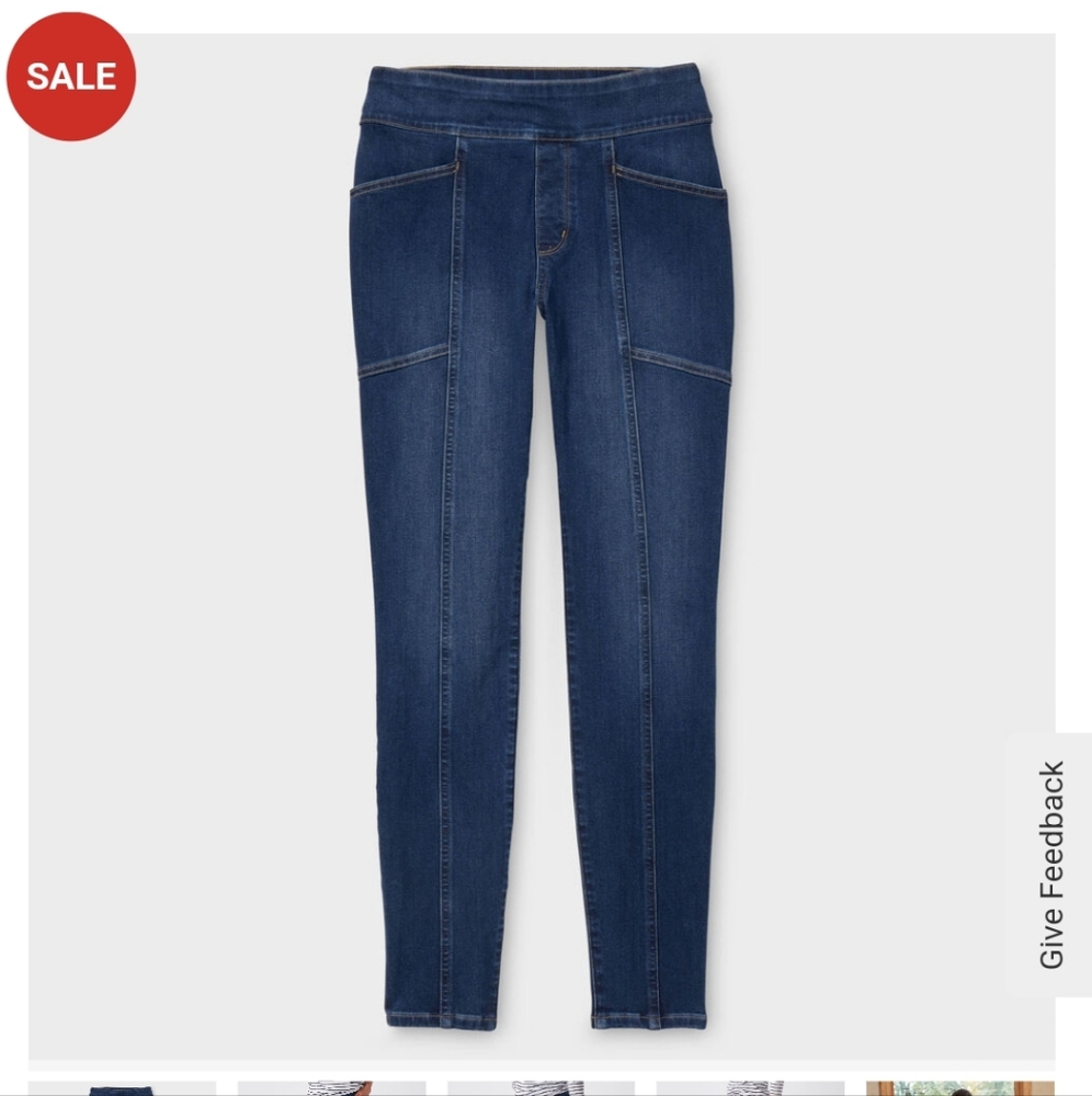 Duluth Trading Co. Jean Netics Pull On Skinny Jeans.